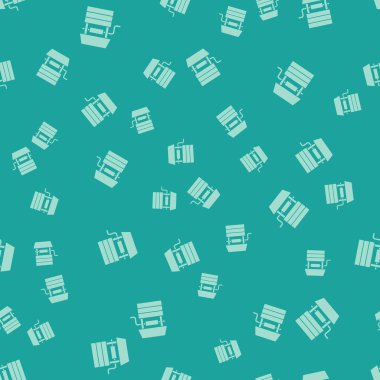 Yeşil Kuyu, bir kova ve içme suyu ikonu ile yeşil arka planda izole edilmiş pürüzsüz desen. Vektör.