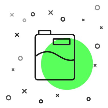 Siyah çizgi. Beyaz arka planda temiz su ikonu olan büyük şişe. Soğutucu için plastik kap. Vektör.