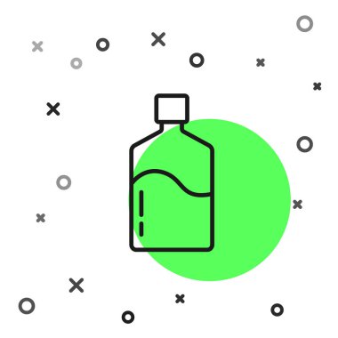 Siyah çizgi. Beyaz arka planda temiz su ikonu olan büyük şişe. Soğutucu için plastik kap. Vektör.