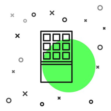 Beyaz arka planda izole edilmiş siyah çizgi çikolatalı ikon. Vektör.