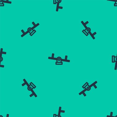 Mavi çizgi Tahterevalli simgesi yeşil arkaplanda izole edilmiş pürüzsüz desen. Tahterevalli eşit yönetim kurulu. Oyun alanı sembolü. Vektör.