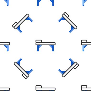 Çizgi Masaj tablosu simgesi beyaz arkaplanda izole edilmiş kusursuz desen. Renkli taslak konsepti. Vektör.