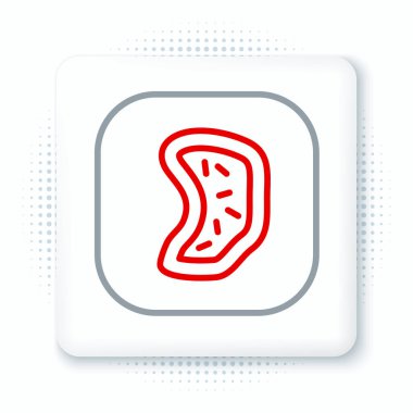 Beyaz arkaplanda çizgi bakteri simgesi izole edildi. Bakteriler ve mikroorganizmalar, sebep olan mikroorganizma hastalıkları, hücre kanseri, mikrop, virüs, mantar. Renkli taslak konsepti. Vektör.