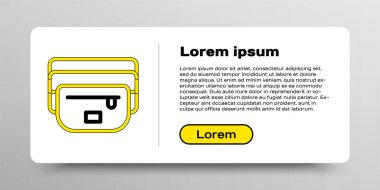 Beyaz arka planda izole edilmiş muz ikonu çizgisi. Renkli taslak konsepti. Vektör.