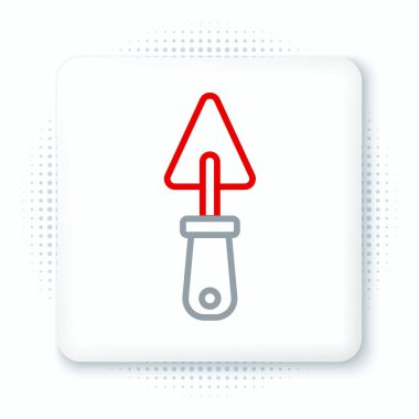 Çizgi Trowel simgesi beyaz arkaplanda izole edildi. Renkli taslak konsepti. Vektör.