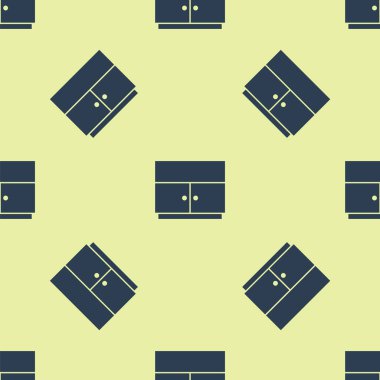 Mavi Gardırop ikonu sarı arka planda kusursuz desen izole etti. Vektör.