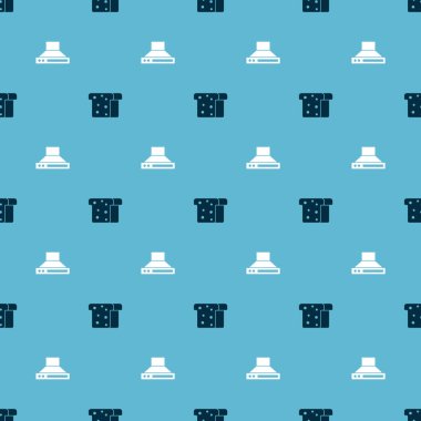 Ekmek tostunu ve mutfak vantilatörünü kusursuz desene ayarla. Vektör.