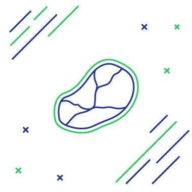 Hat biftek ikonu beyaz arka planda izole edildi. Renkli taslak konsepti. Vektör.