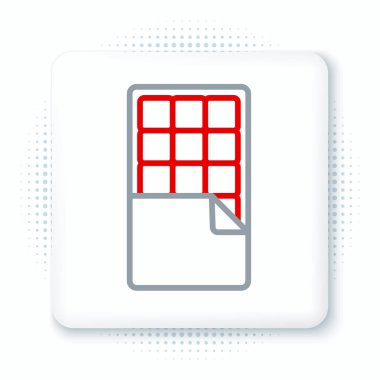 Çikolata çizgisi simgesi beyaz arkaplanda izole edilmiş. Renkli taslak konsepti. Vektör.