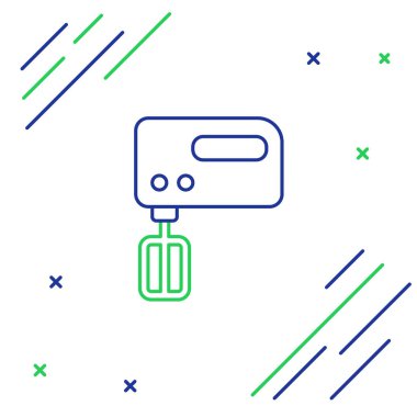 Hat Elektrik karıştırıcı simgesi beyaz arkaplanda izole edildi. Mutfak blenderi. Renkli taslak konsepti. Vektör.