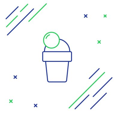 Beyaz arka planda izole edilmiş çizgi dondurma ikonu. Güzel sembol. Renkli taslak konsepti. Vektör.