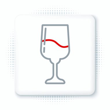 Beyaz arka planda izole edilmiş bir çizgi Yahudi kadeh ikonu. Kiddush için Yahudi şarabı bardağı. Şabat için çerez kupası. Renkli taslak konsepti. Vektör.