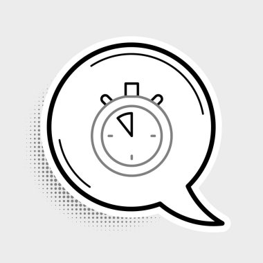 Gri arkaplanda Hat İzleme simgesi izole edildi. Zaman göstergesi. Kronometre işareti. Renkli taslak konsepti. Vektör.