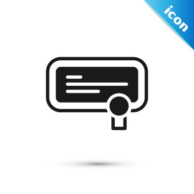 Gri Sertifika şablonu beyaz arkaplanda izole edildi. Başarı, ödül, diploma, burs, diploma kavramları. Vektör.