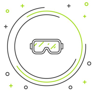 Çizgi Dalış Maskesi simgesi beyaz arkaplanda izole edildi. Olağanüstü bir spor. Su altı ekipmanları. Renkli taslak konsepti. Vektör.