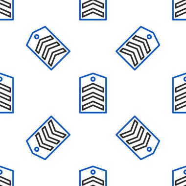 Sembol çizgisi simgesi, beyaz arkaplanda kusursuz desen izole etti. Askeri rozet işareti. Renkli taslak konsepti. Vektör.