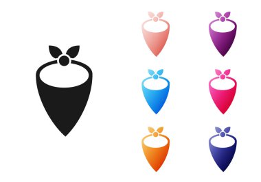 Beyaz arka planda siyah kovboy bandana simgesi izole edildi. Simgeleri renklendirin. Vektör.