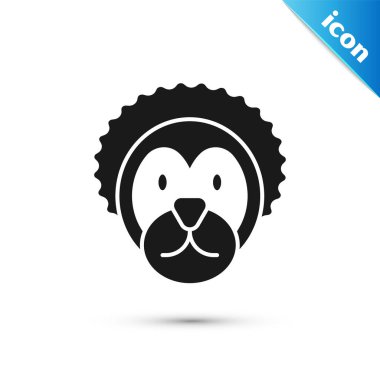 Gri Vahşi Aslan simgesi beyaz arkaplanda izole edildi. Vektör.