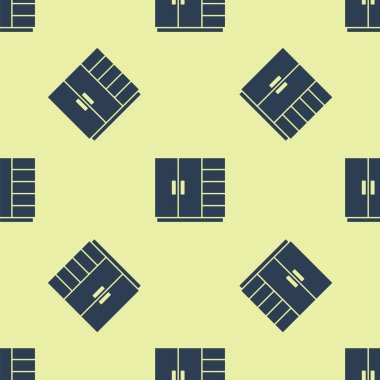 Mavi Gardırop ikonu sarı arka planda kusursuz desen izole etti. Vektör.