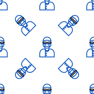 Çizgi Yardımcı simgesi beyaz arkaplanda izole edilmiş pürüzsüz desen. Renkli taslak konsepti. Vektör.