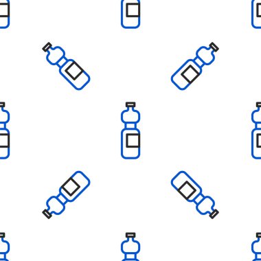 Su ikonu çizgisi beyaz arka planda izole edilmiş. Soda su içme tabelası. Renkli taslak konsepti. Vektör.