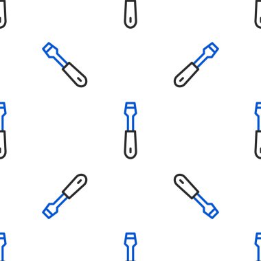 Çizgi Tornavida simgesi beyaz arkaplanda izole edilmiş kusursuz desen. Servis aracı sembolü. Renkli taslak konsepti. Vektör.