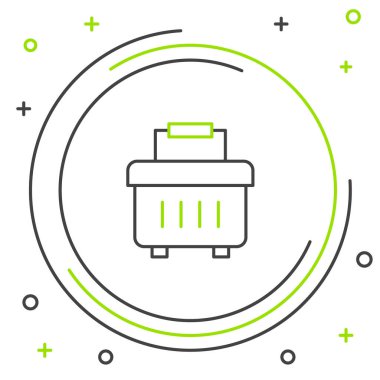 Satır Araç Kutusu simgesi beyaz arkaplanda izole edildi. Alet kutusu tabelası. Renkli taslak konsepti. Vektör.