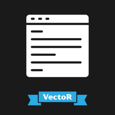 Beyaz Bilgisayar Ağı arayüz simgesi siyah arkaplanda izole edildi. Uygulama programlama arayüzü API teknolojisi. Yazılım entegrasyonu Vektör.