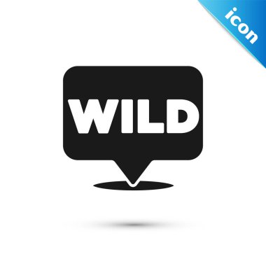 Gri İşaretçi 'den Vahşi Batı ikonuna, beyaz arka planda izole edilmiş. Batı tabelası, mesaj panosu, yön bulma işareti. Vektör.