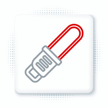 Testere çizgisi simgesi beyaz arkaplanda izole edildi. Renkli taslak konsepti. Vektör.