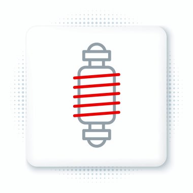 Çizgi bisiklet süspansiyon simgesi beyaz arkaplanda izole edildi. Renkli taslak konsepti. Vektör.