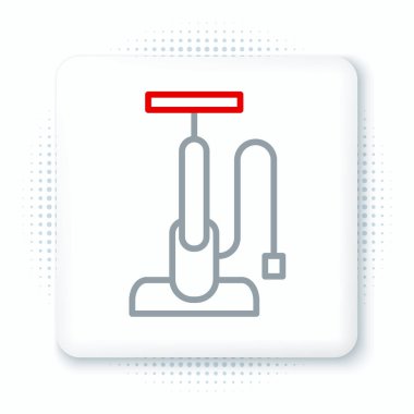 Bisiklet hava pompası simgesi beyaz arkaplanda izole edildi. Renkli taslak konsepti. Vektör.