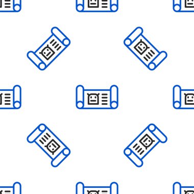 Çizgi Robotu tasarım simgesi beyaz arka planda kusursuz desen izole etti. Renkli taslak konsepti. Vektör.