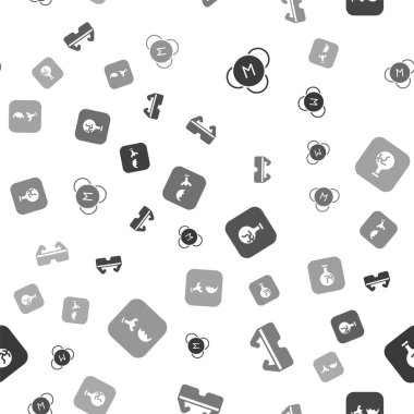 Molekül, güvenlik gözlüğü, kırık matara ve pürüzsüz desenli kırık. Vektör.