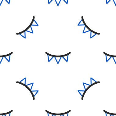 Çizgi Karnaval çelengi beyaz arka planda izole edilmiş bayrak simgesi. Doğum günü kutlaması, festival ve güzel dekorasyon için parti flamaları. Renkli taslak konsepti. Vektör.