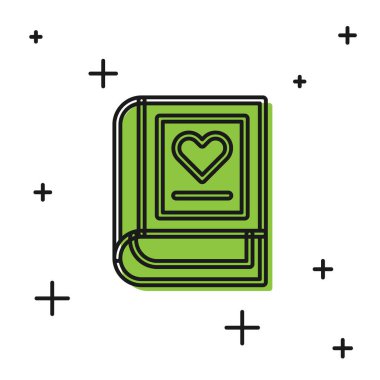 Siyah tıp kitabı simgesi beyaz arkaplanda izole edilmiş. Vektör.