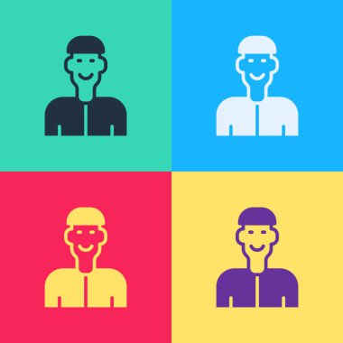 Pop Art Positif Düşünce simgesi renk arkaplanında izole edildi. Vektör.