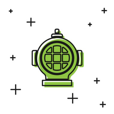 Siyah Aqualung simgesi beyaz arkaplanda izole edildi. Dalış kaskı. Su altı ekipmanları. Vektör.