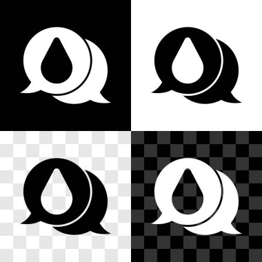 Su damlası simgesini siyah beyaz, şeffaf arkaplanda izole et. Vektör.