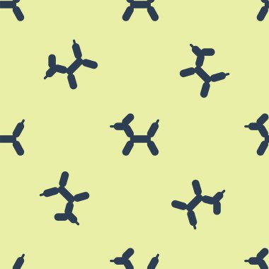 Mavi Balon köpek ikonu sarı arka planda izole edilmiş pürüzsüz desen. Vektör.