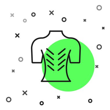 Beyaz arkaplanda siyah çizgi masajı simgesi izole edildi. Rahatlatıcı, boş zaman. Vektör.