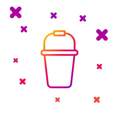 Beyaz arkaplanda renk çizgisi Bucket simgesi izole edildi. Kademeli rastgele dinamik şekiller. Vektör.