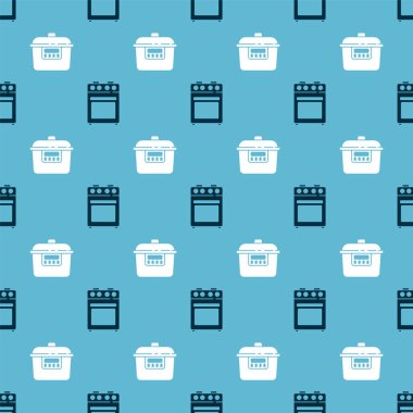 Fırın ve Yavaş Fırın 'ı kusursuz desene ayarlayın. Vektör.