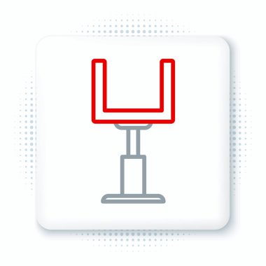 Çizgi Amerikan futbolu kale direği ikonu beyaz arka planda izole edildi. Renkli taslak konsepti. Vektör.
