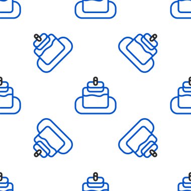 Çizgi Keki simgesi beyaz arkaplanda izole edilmiş pürüzsüz desen. Doğum günün kutlu olsun. Renkli taslak konsepti. Vektör.