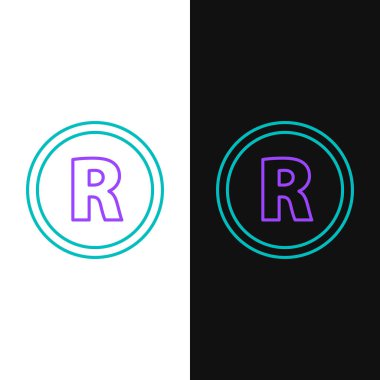 Satır kaydedilmiş simge simgesi beyaz ve siyah arkaplanda izole edildi. Renkli taslak konsepti. Vektör.