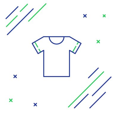 Beyaz arkaplanda çizgi tişört simgesi izole edildi. Renkli taslak konsepti. Vektör.