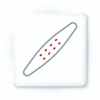 Çizgi Tırnak dosya hayvan simgesi beyaz arkaplanda izole. Evde evcil hayvan bakımı için profesyonel tedavi. Renkli taslak konsepti. Vektör.