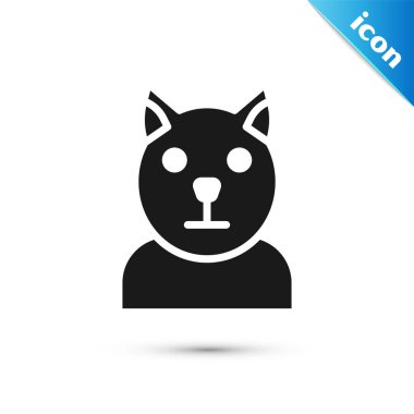 Gri Kedi simgesi beyaz arkaplanda izole edildi. Hayvan sembolü. Vektör.