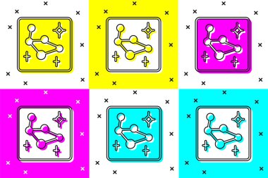 Büyük Ayı takımyıldızı simgesini renk arkaplanından izole et. Vektör.